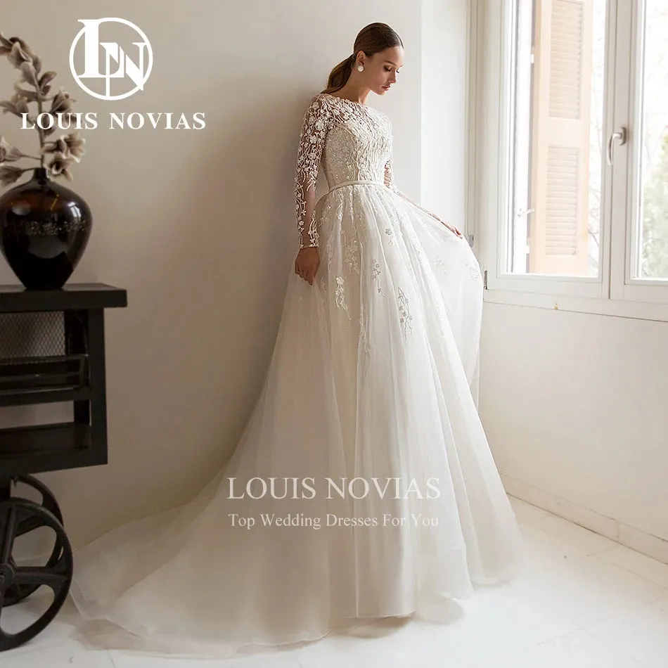 Wedding Dresses For Women Delicacy Beaded Lace Embroidery