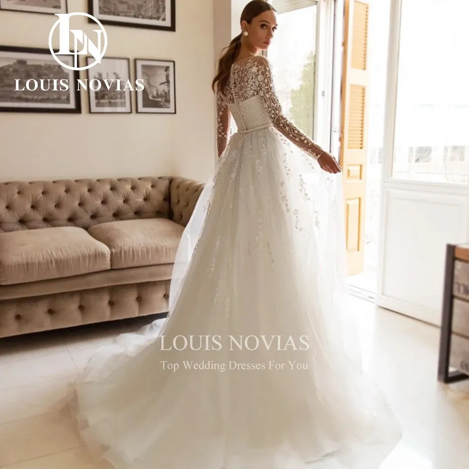 Wedding Dresses For Women Delicacy Beaded Lace Embroidery