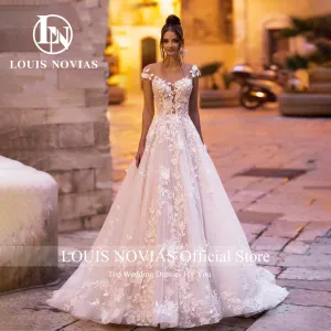 Wedding Dresses For Women Off Shoulder Backless Appliques