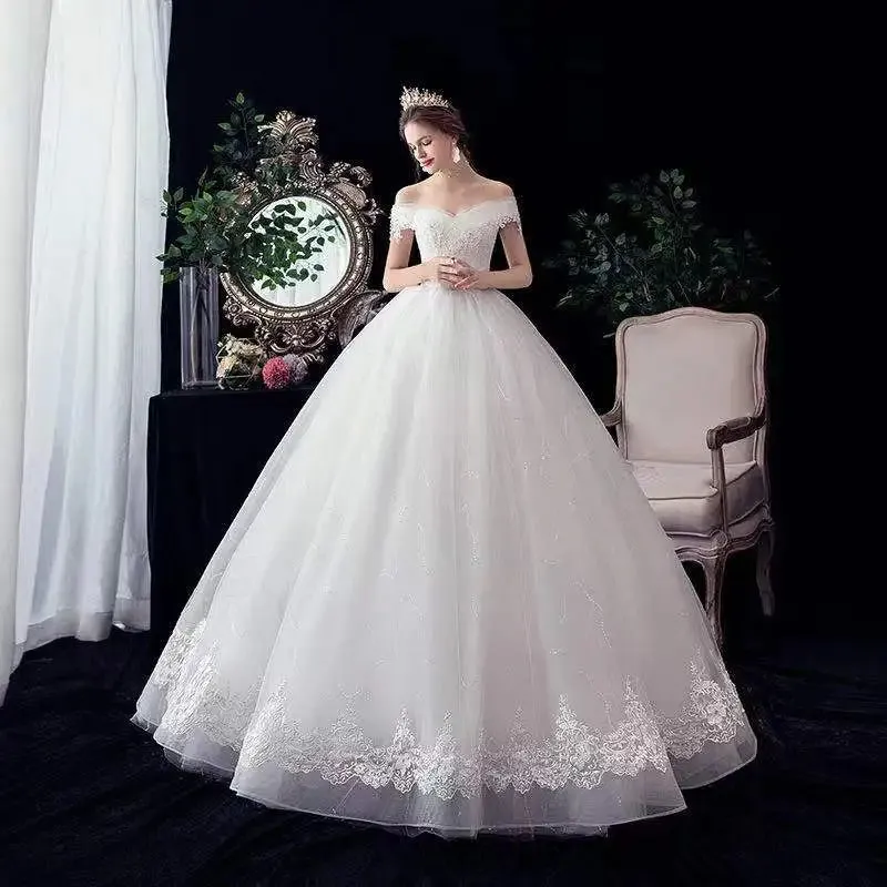 Wedding Dresses Illusion V-Neck Short Tulle Sequined Embroidery Beading
