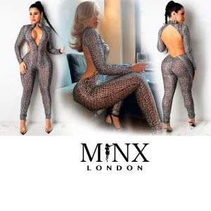 Womens Jumpsuit | Sexy Bodysuit | Womens Bodysuit | See Through Bodysuit | Womens Catsuit | See Through Jumpsuit | Snake Skin Jumpsuit
