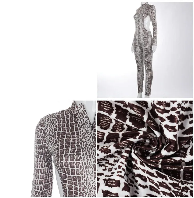 Womens Jumpsuit | Sexy Bodysuit | Womens Bodysuit | See Through Bodysuit | Womens Catsuit | See Through Jumpsuit | Snake Skin Jumpsuit