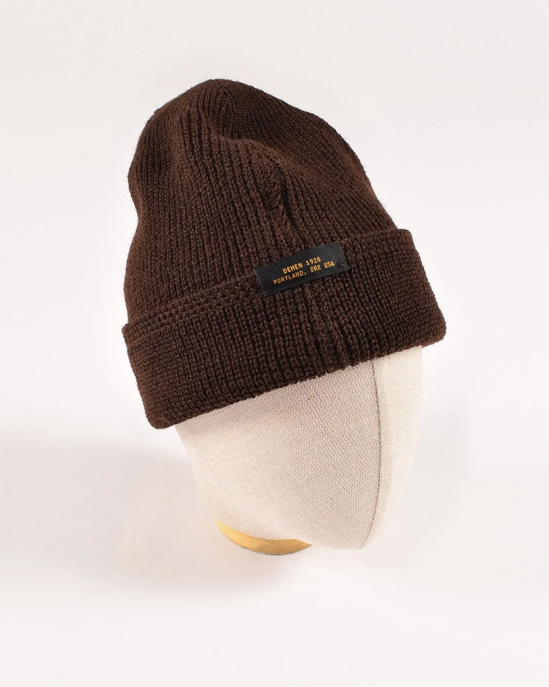 Wool Knit Watch Cap - Brown