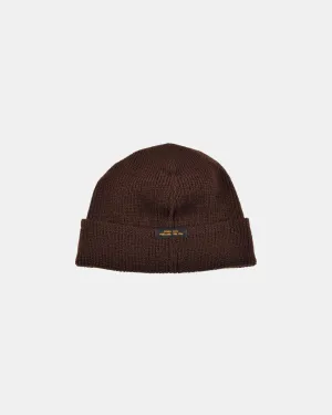 Wool Knit Watch Cap - Brown