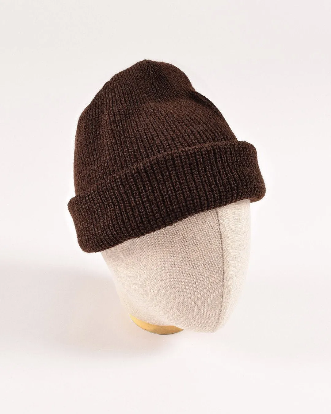 Wool Knit Watch Cap - Brown
